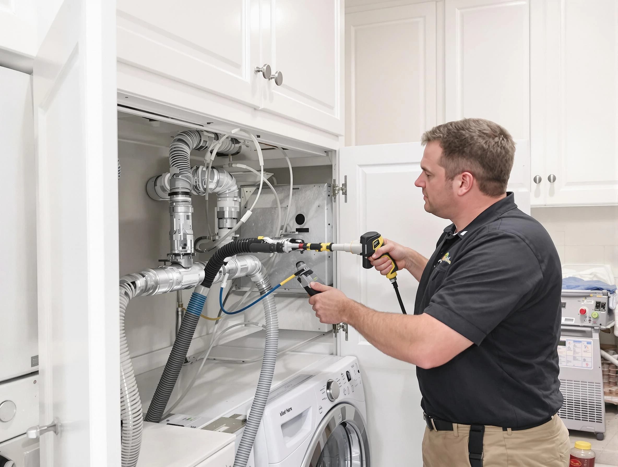 Heber Dryer Vent Cleaning professional removing severe blockage from a clogged dryer vent in Heber