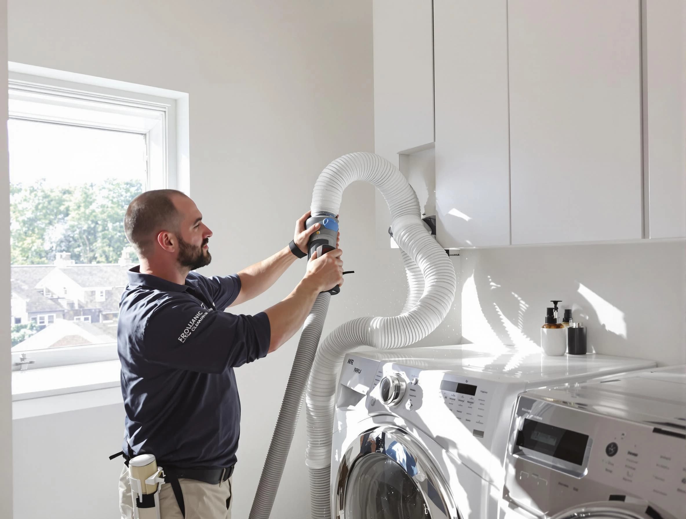 Certified Heber Dryer Vent Cleaning technician performing dryer vent cleaning in Heber