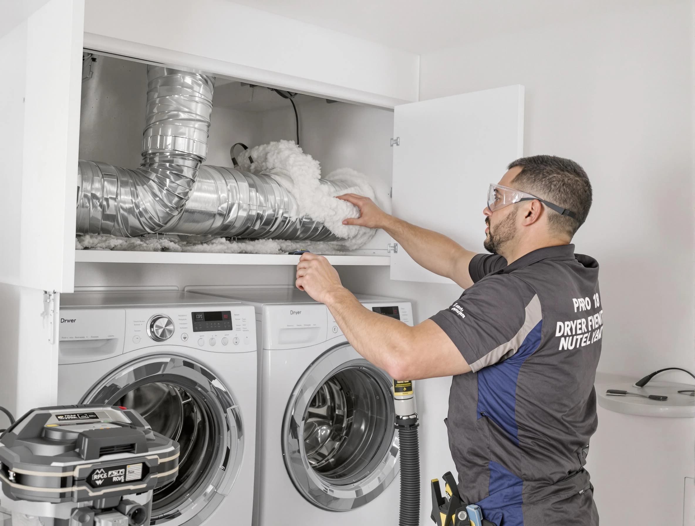 Heber Dryer Vent Cleaning certified technician performing specialized gas dryer vent cleaning in Heber