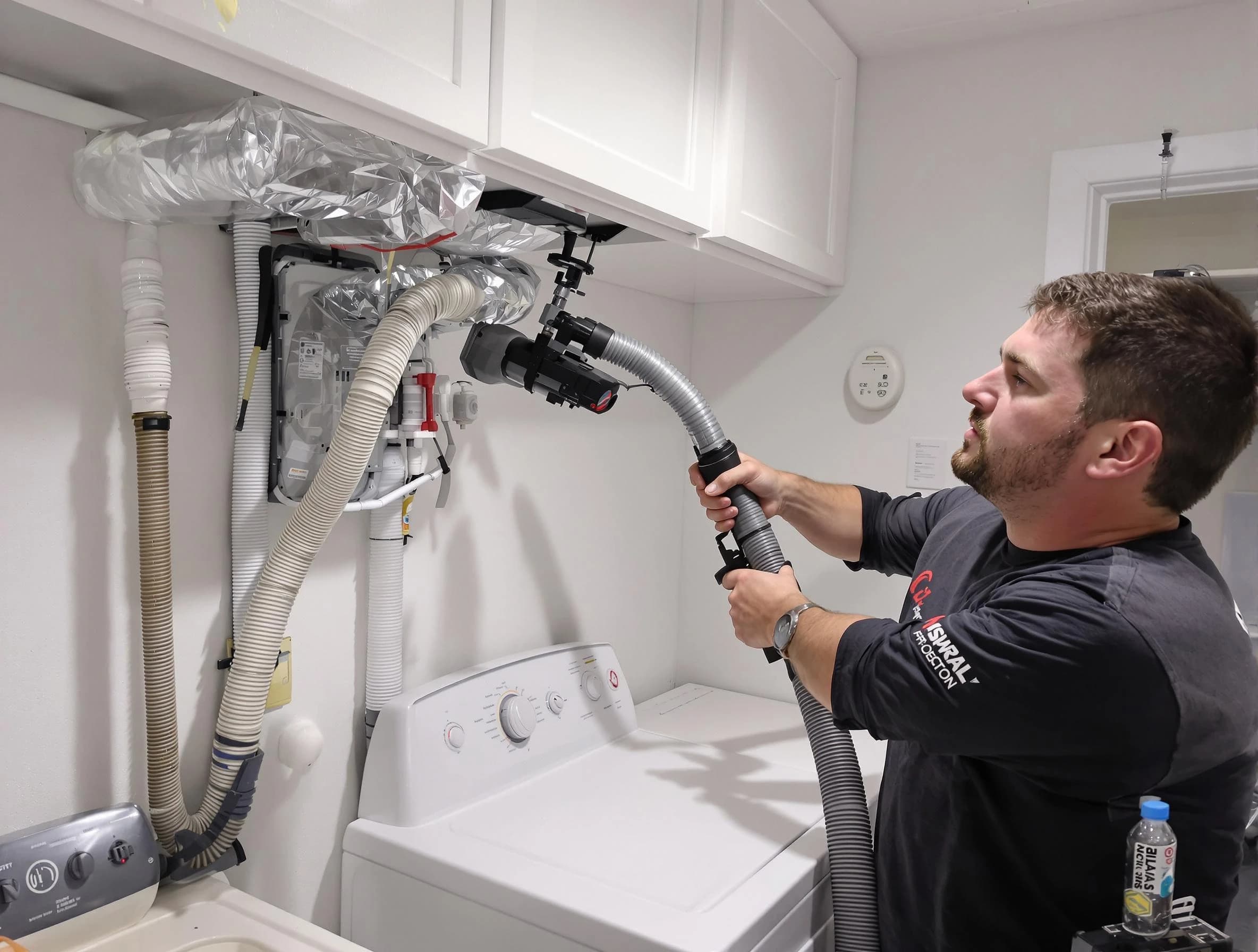 Heber Dryer Vent Cleaning certified technician performing safety-focused gas dryer vent cleaning in Heber