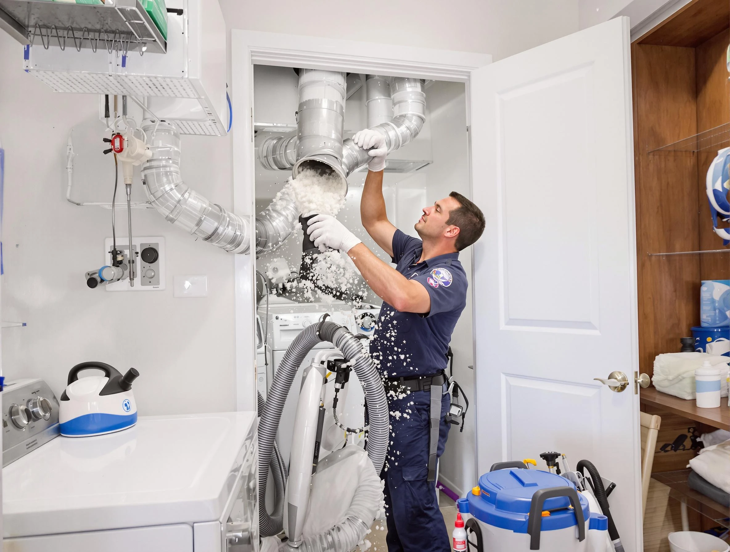 Heber Dryer Vent Cleaning technician delivering thorough residential dryer vent cleaning service in Heber